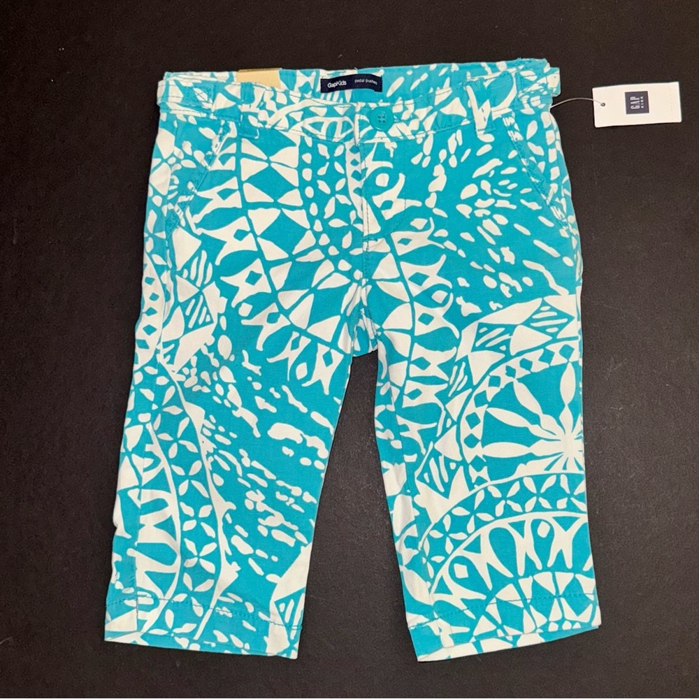 NEW Gap kids girls 5 capris pedal pushers blue medallion long shorts capri pants
